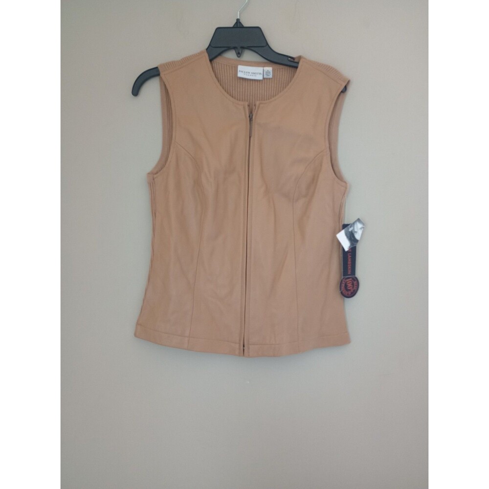 NWT Jaclyn Smith Lambskin Zip Up Vest Size 6